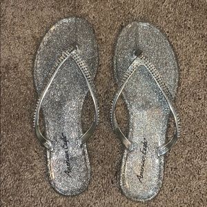 American Eagle silver sandals